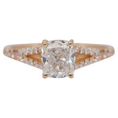 Exquisite 1.71ct Diamonds Pave Ring in 18k Yellow Gold - IGI Certified