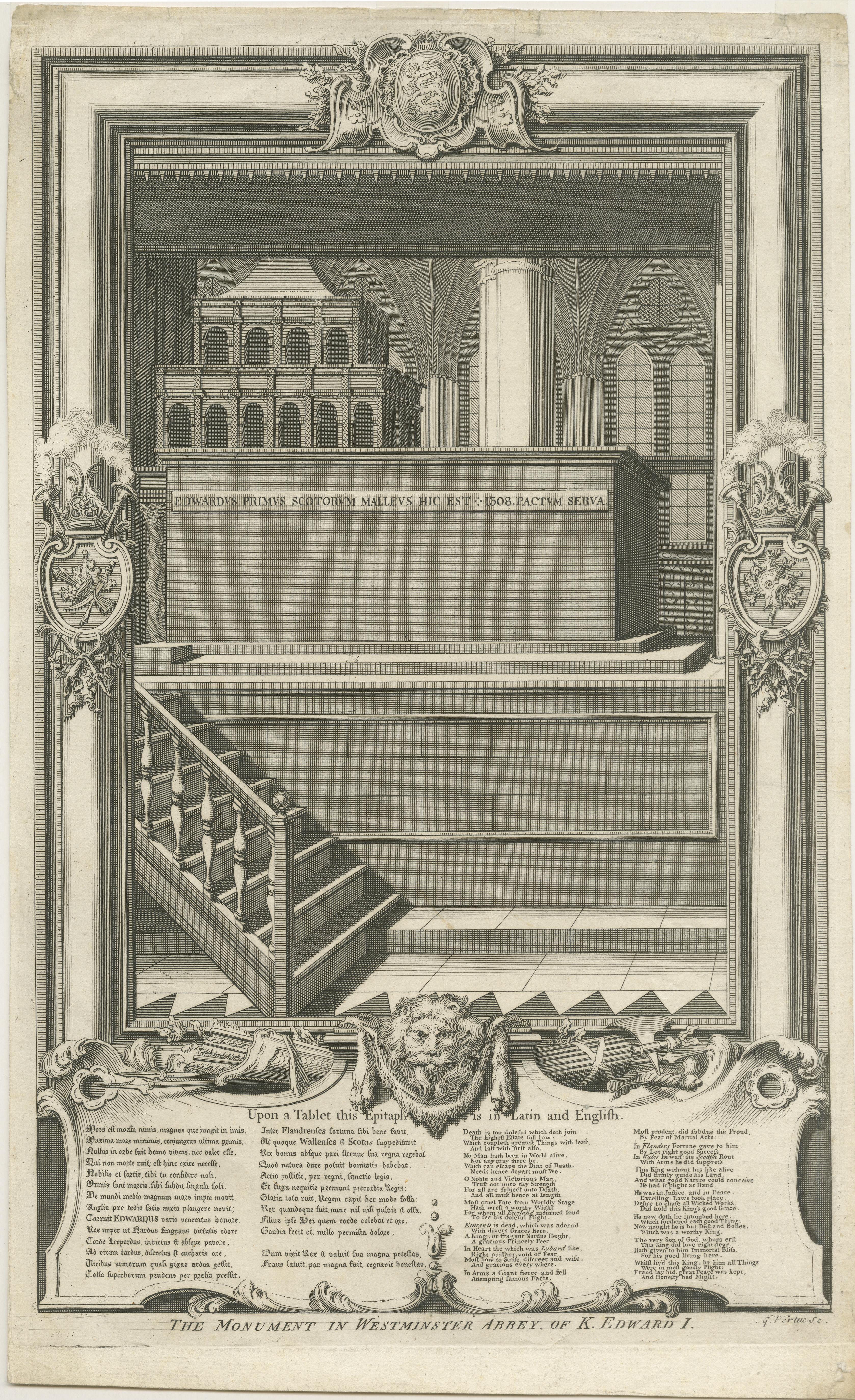 Exquisite Kupferblech-Stiche der englischen Monarchen-Töpferwaren in Westminster aus dem Jahr 1740 (Papier) im Angebot