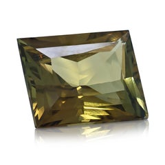 Exquisite 17.9ct Yellow-Green Chrysoberyl Emerald-Cut Loose Gemstone