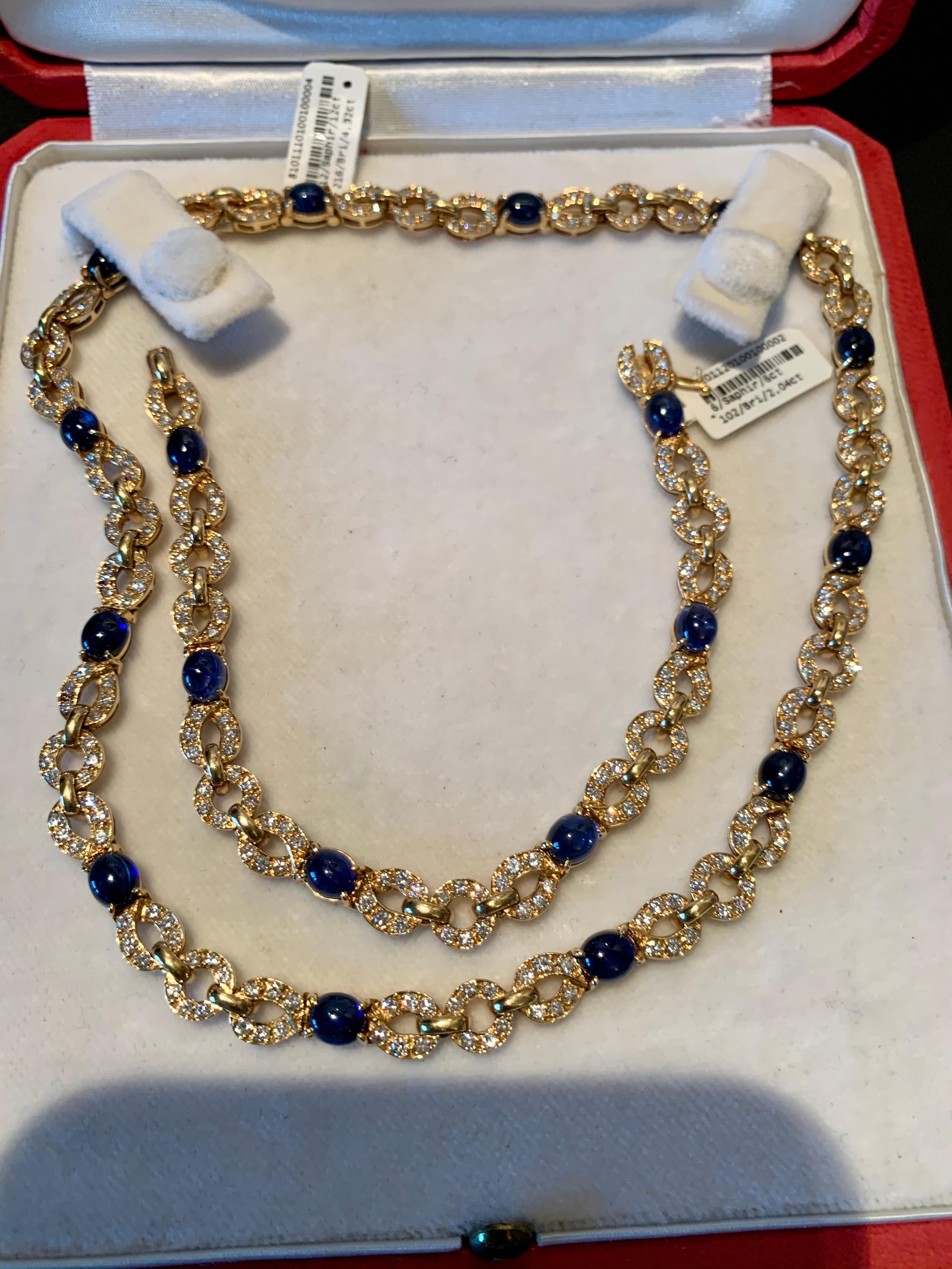 Exquisite 18 Karat Yellow Gold Cartier Sapphire Diamond Necklace/Bracelet 4