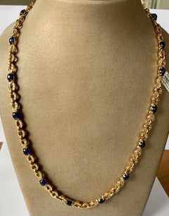 Exquisite 18 Karat Yellow Gold Cartier Sapphire Diamond Necklace/Bracelet