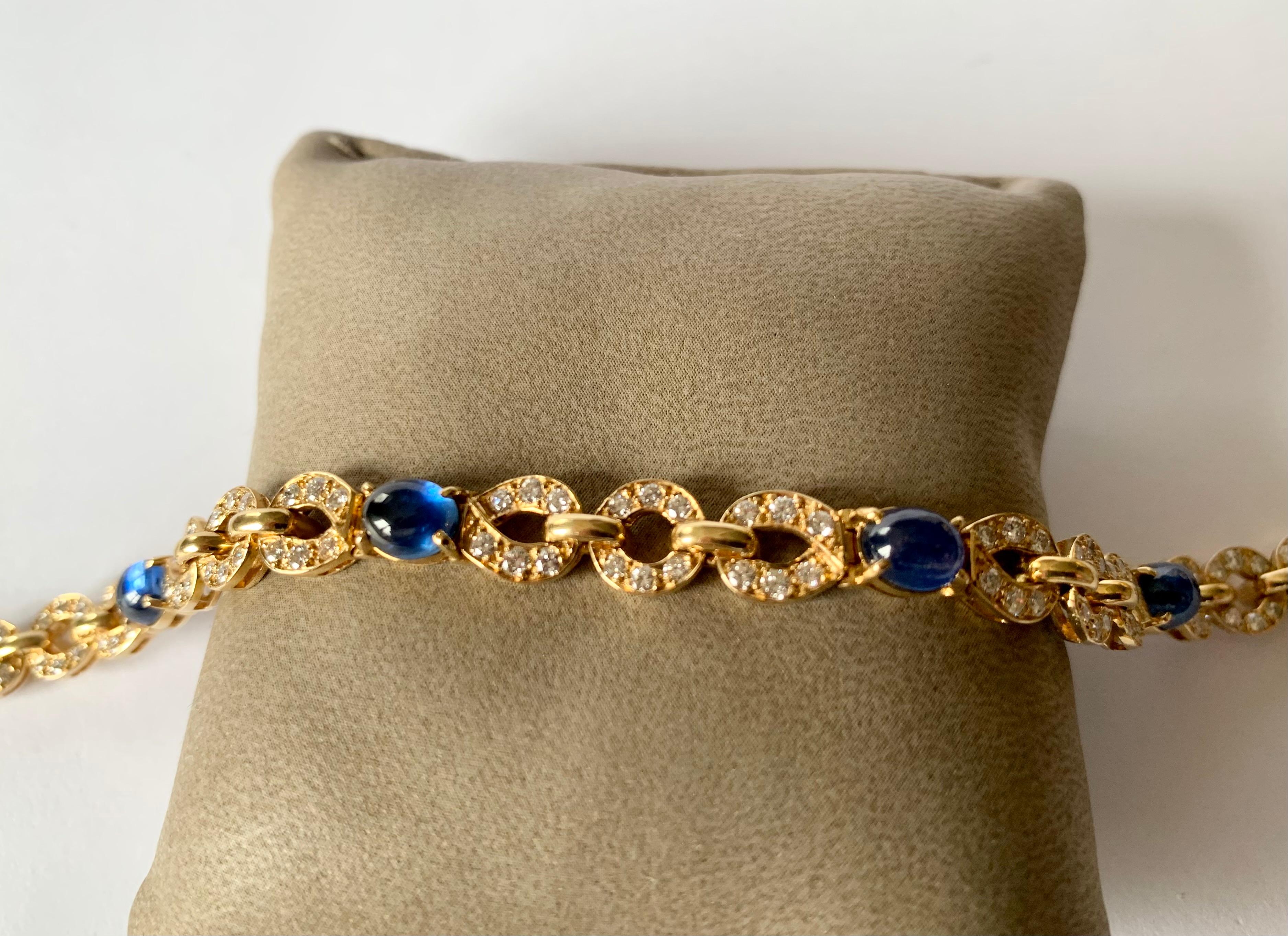 Exquisite 18 Karat Yellow Gold Cartier Sapphire Diamond Necklace/Bracelet 3