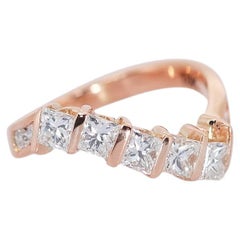 Exquisite 18 kt. Pink Gold Ring with 1.30 ct Natural Diamonds - AIG Certificate