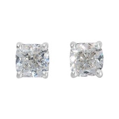 Exquisite 18 kt. White Gold Earrings with 1.41 ct Natural Diamonds - GIA Cert
