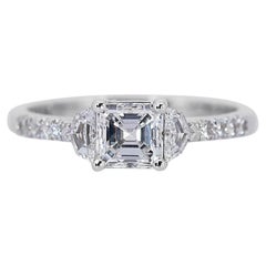 Exquisite 18 kt. White Gold Ring with 1.39 ct Total Natural Diamonds - GIA Cert