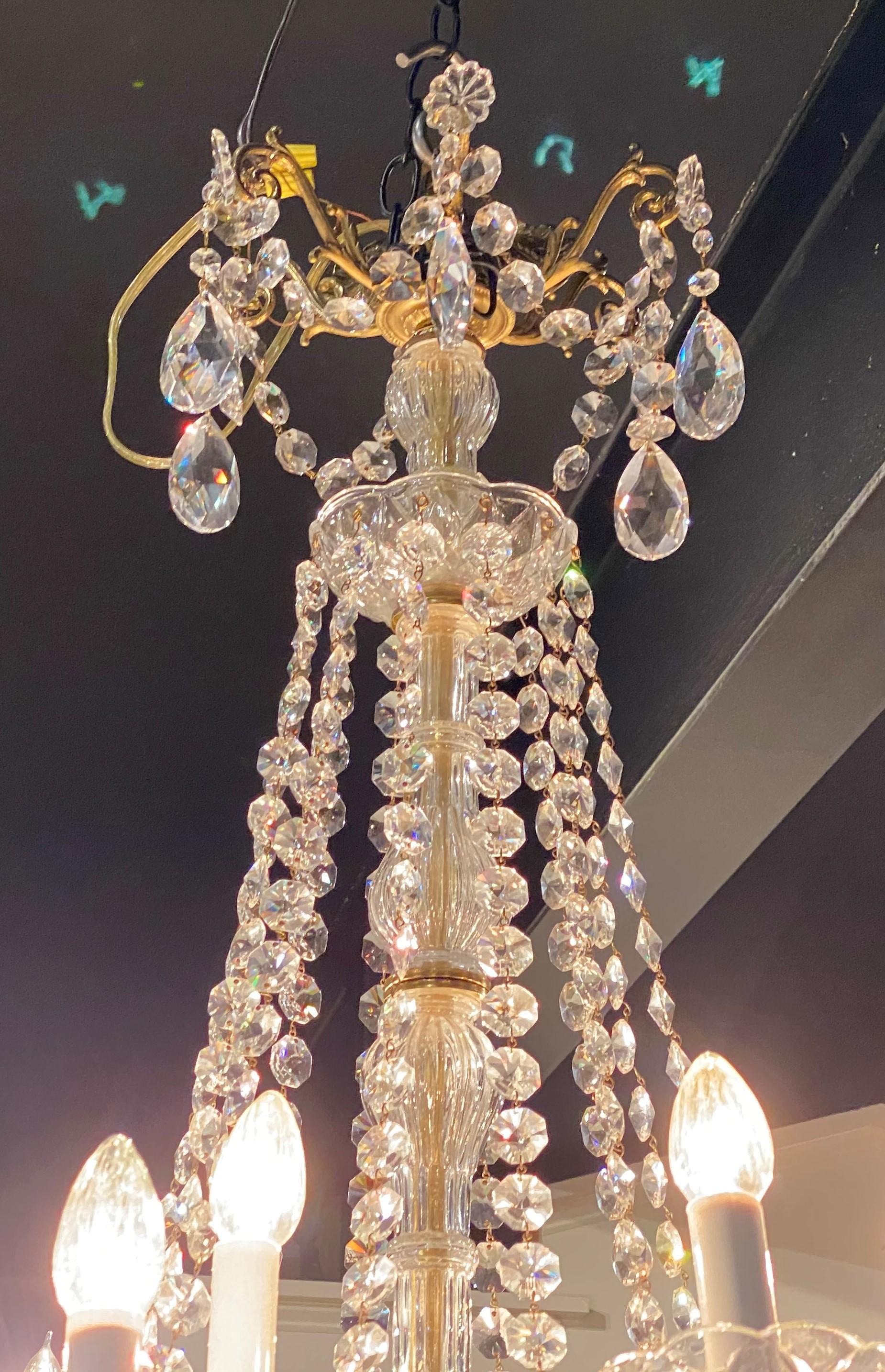 Exquisite 18 Light French Style Crystal & Brass Chandelier 5