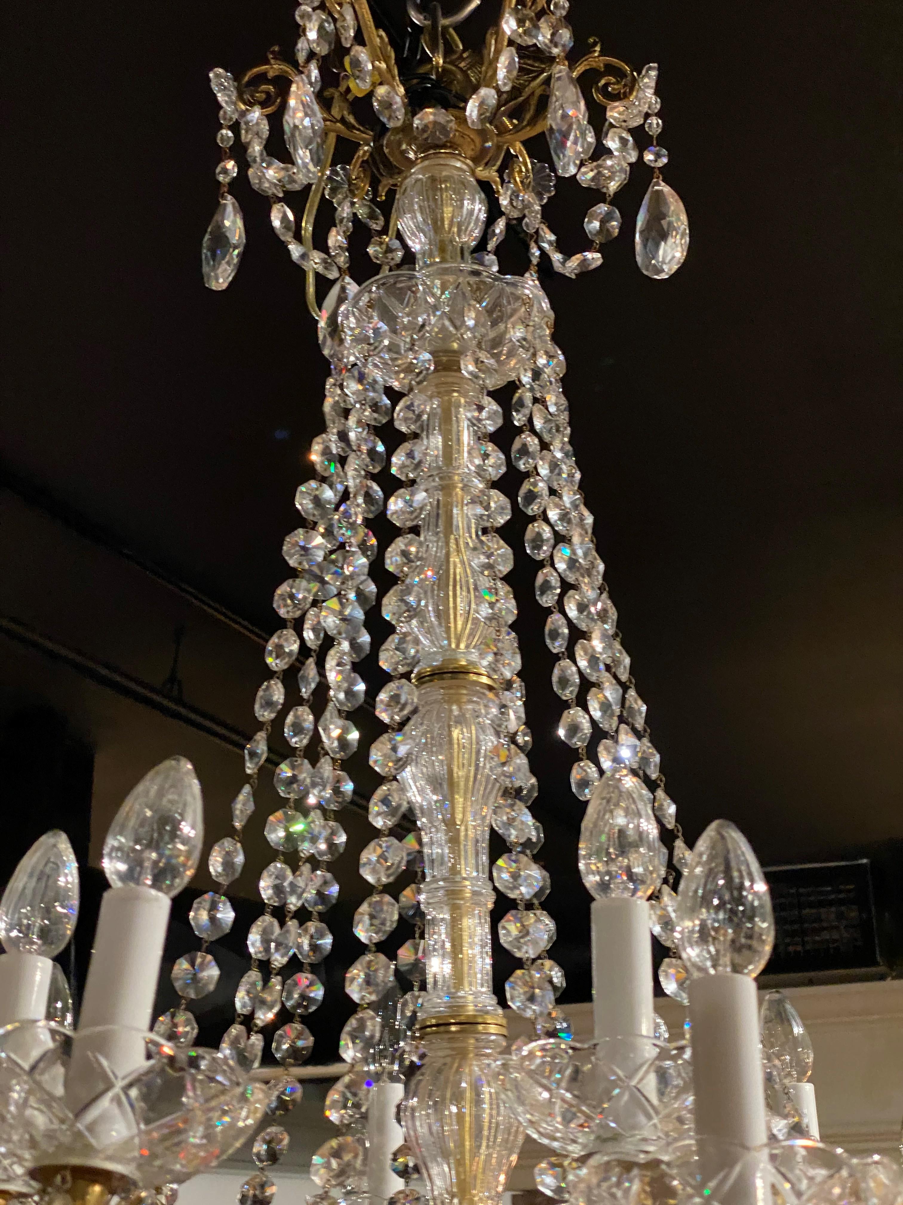 Exquisite 18 Light French Style Crystal & Brass Chandelier 2