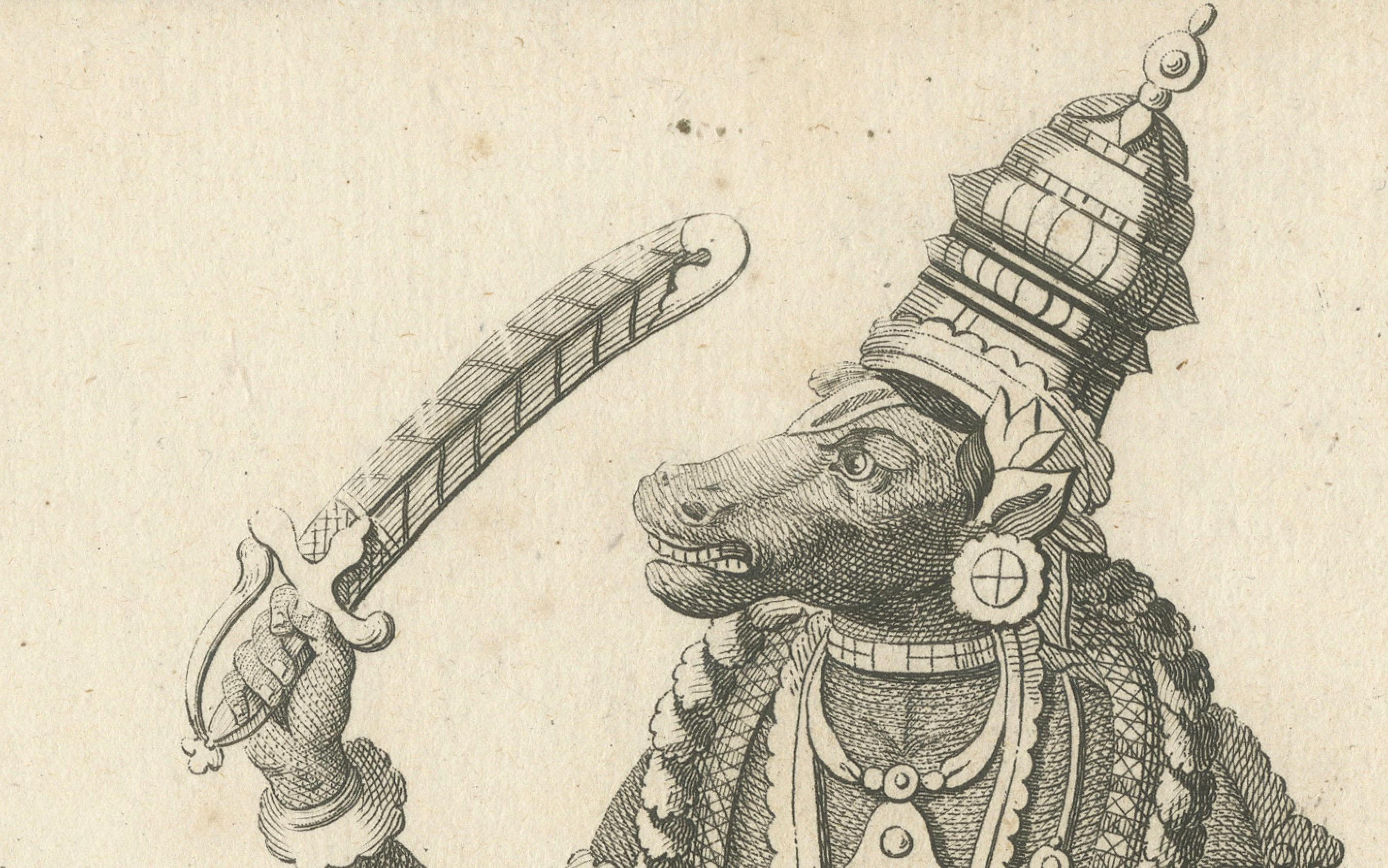 Exquisite Gravur des Vishnus von 1806 als Varaha: Eine mythische Rettung (Papier) im Angebot