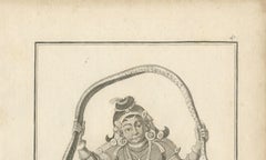 Rare 1808 Engraving of Krishna's Triumph Over Serpent Kaliya