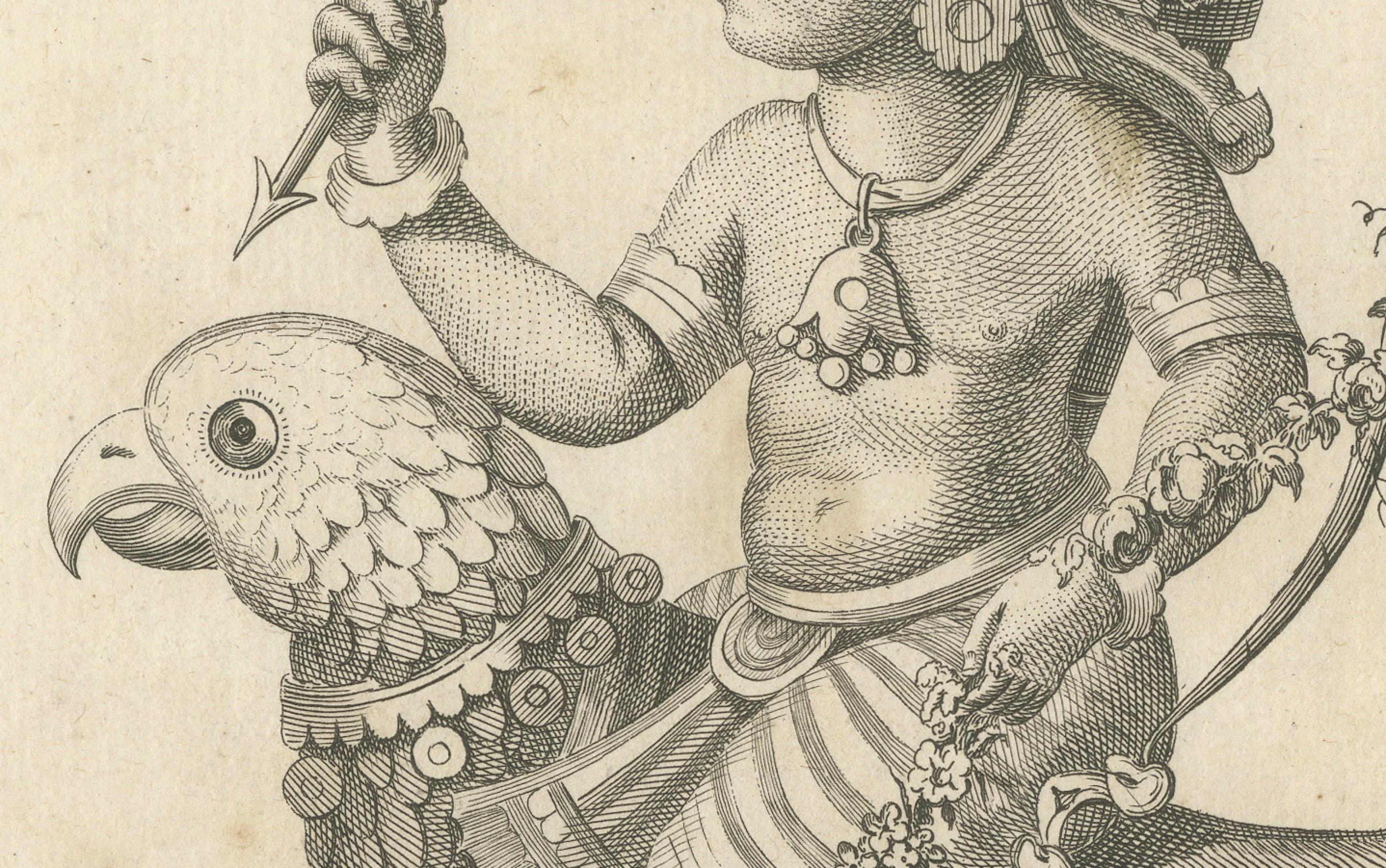 Début du XIXe siècle Magnifique imprimé ancien Kamadeva Love God de 1806, gravure hindoue, pièce de collection en vente