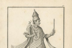 Decorative 1806 French Engraving of Vishnu as Balapatren: A Cultural Odyssey