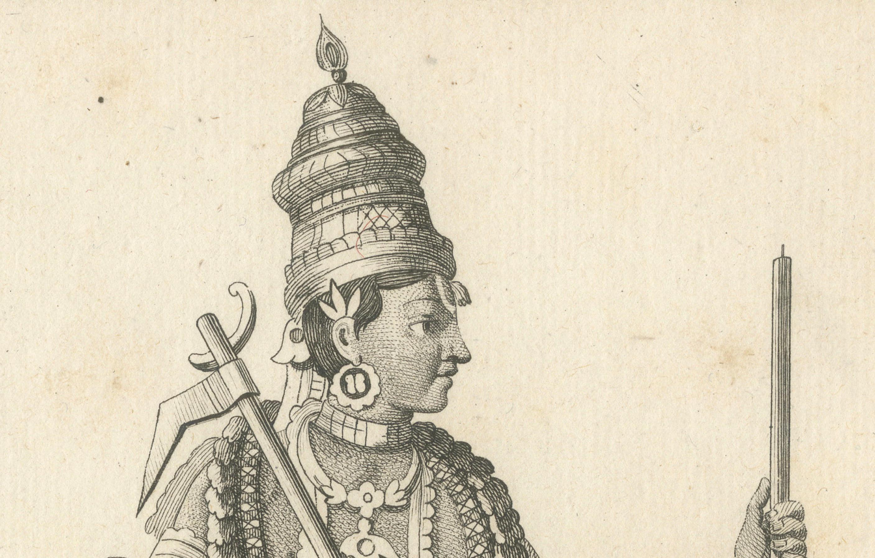 Papier Gravure française de 1806 représentant Vishnu en Balapatren : une odyssée culturelle en vente