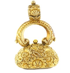 Exquisite 1834 Gold Fob Seal Commemorating Waterloo Day