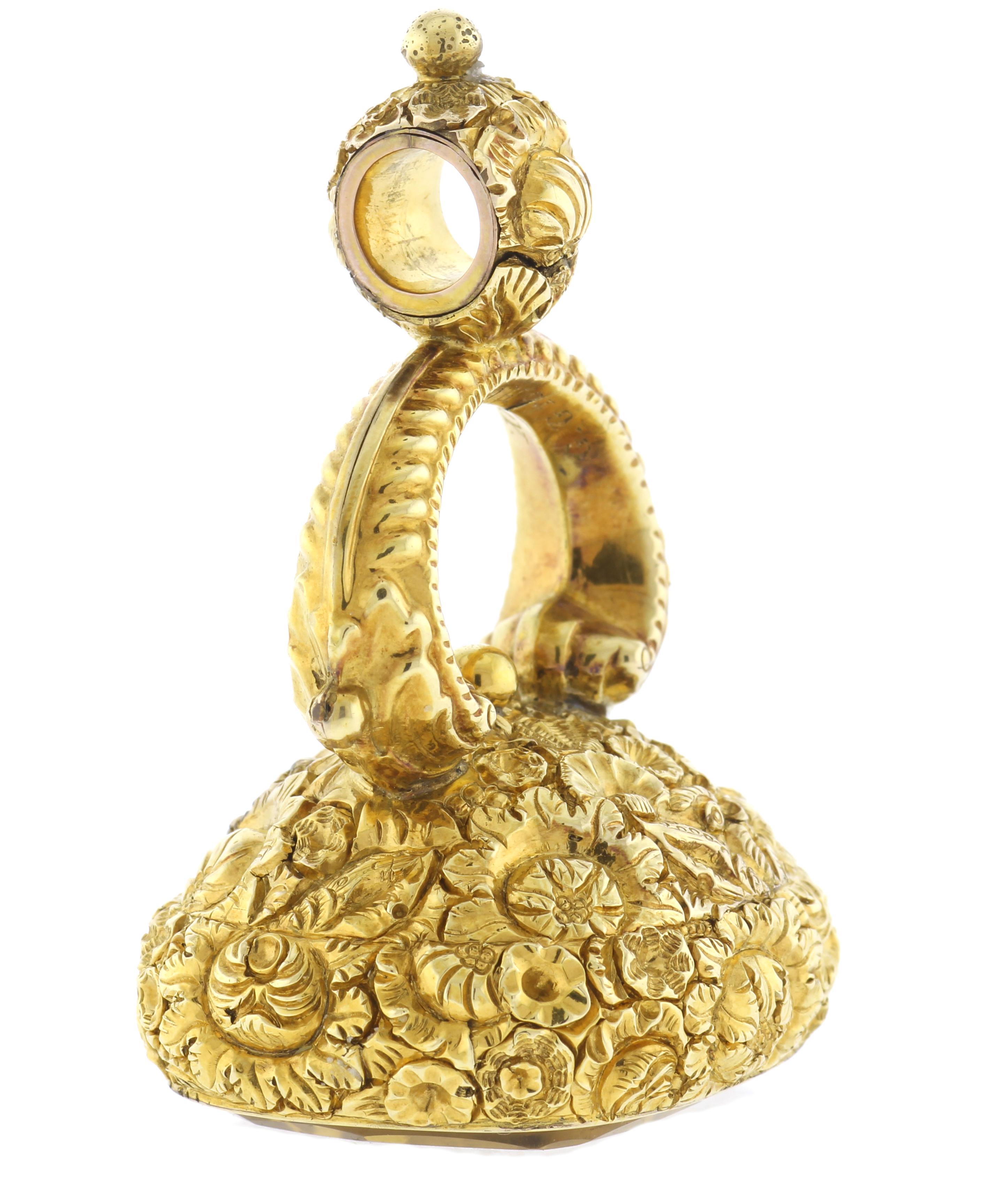 Women's or Men's Exquisite 1834 Gold Fob Seal Commemorating Waterloo Day