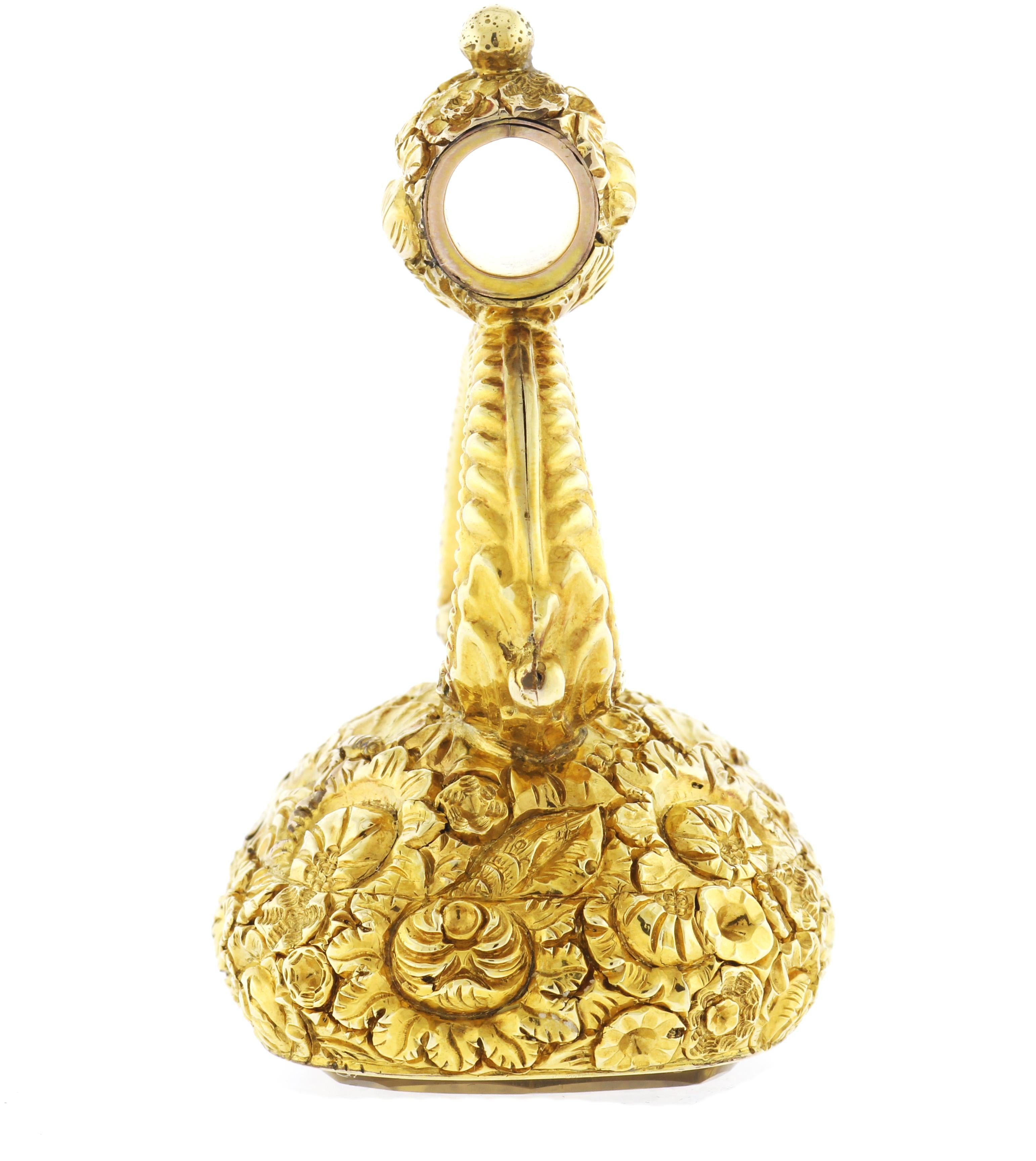 Exquisite 1834 Gold Fob Seal Commemorating Waterloo Day 1