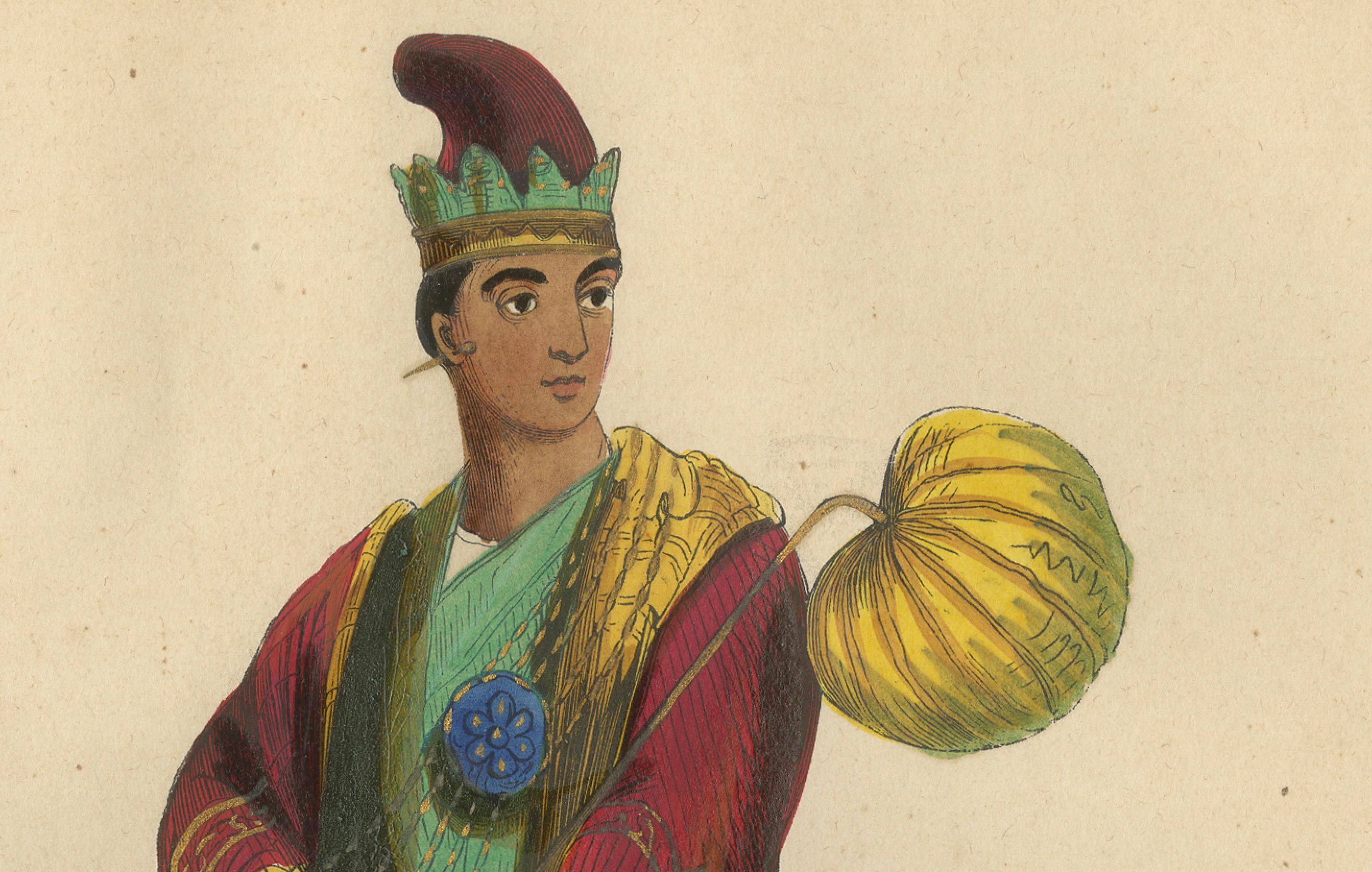 Exquisite handkolorierte Lithografien edler Birmanen aus Myanmar aus dem Jahr 1844 im Angebot 2