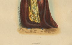 Exquisite 1844 Lithograph of Traditional Georgian Woman in Full Attire