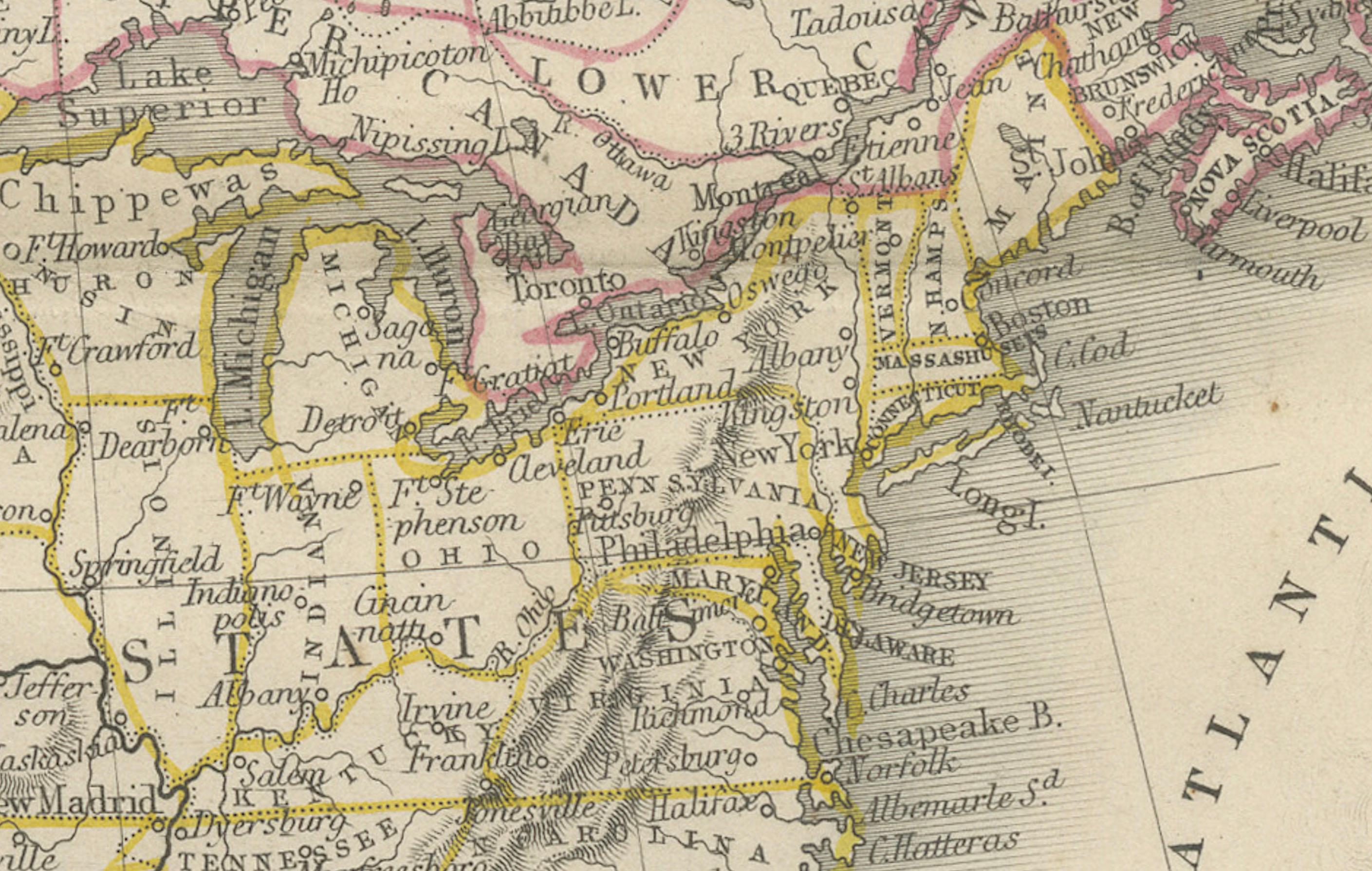 Ornate 19th-Century Map of North America by J. Rapkin, Published by J & F Tallis  
  
This stunning 19th-century map of North America, created by renowned cartographer J. Rapkin and published by J & F Tallis, exemplifies the artistic and