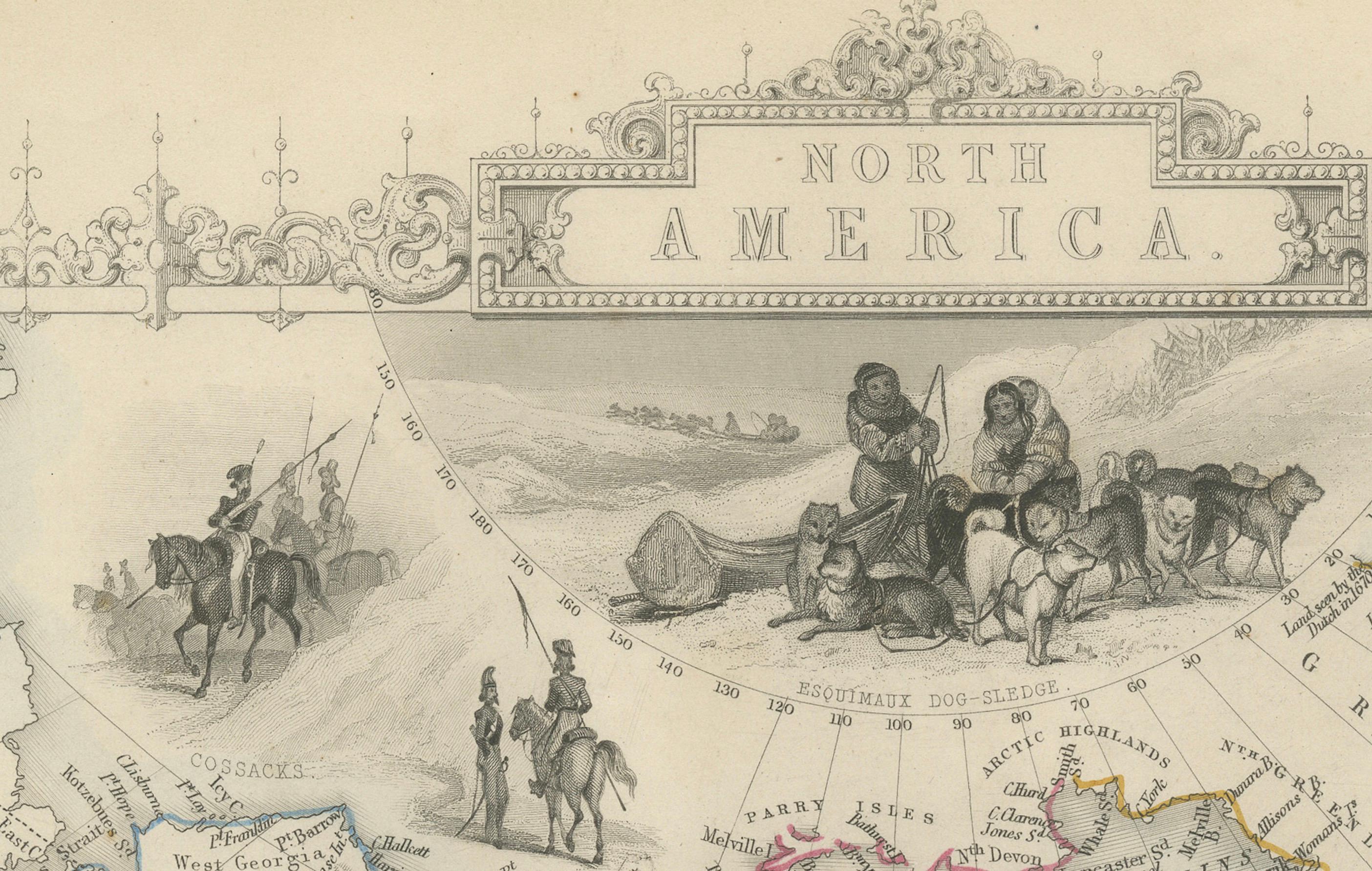 Exquisite 1850s Vintage Map of North America: A Victorian Cartographic Treasure 1