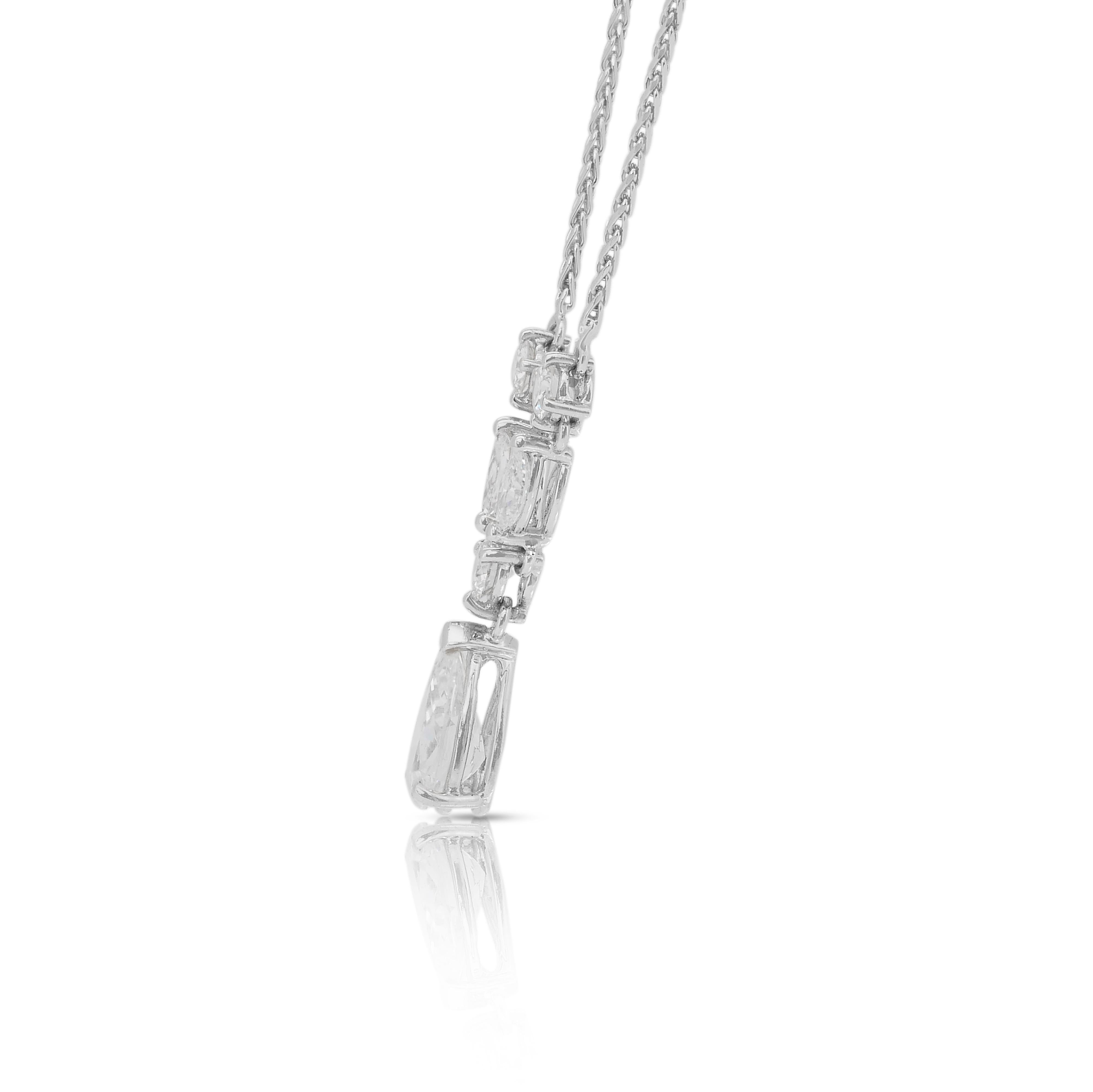 Magnifique collier avec pendentif en or blanc 18 carats et diamants 1,86 carat en vente 4
