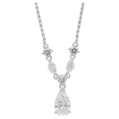 Exquisite 1.86ct Diamonds Necklace with Pendant in 18k White Gold