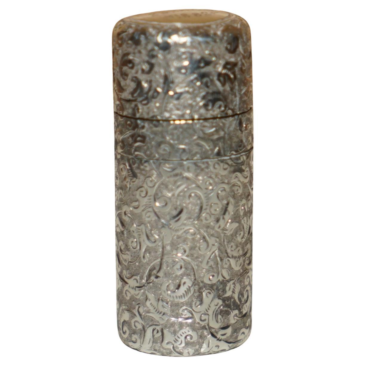 EXQUISITE 1881 HALLMARKED STERLING SiLVER SAMPSON MORDAN VICTORIAN SCENT BOTTLE