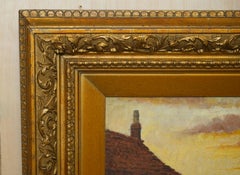 EXQUISITE 1894 SIGNED & DATED OIL ON CANvas IN ORIGINAL FRAME OF FARM COTTAGE