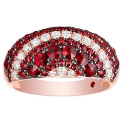 Exquisite 1.8ct Garnet and 0.43ct Diamond 14KT Gold Statement Ring