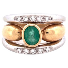 Exquisite 18k Two-Tone Italian Diamond Ring