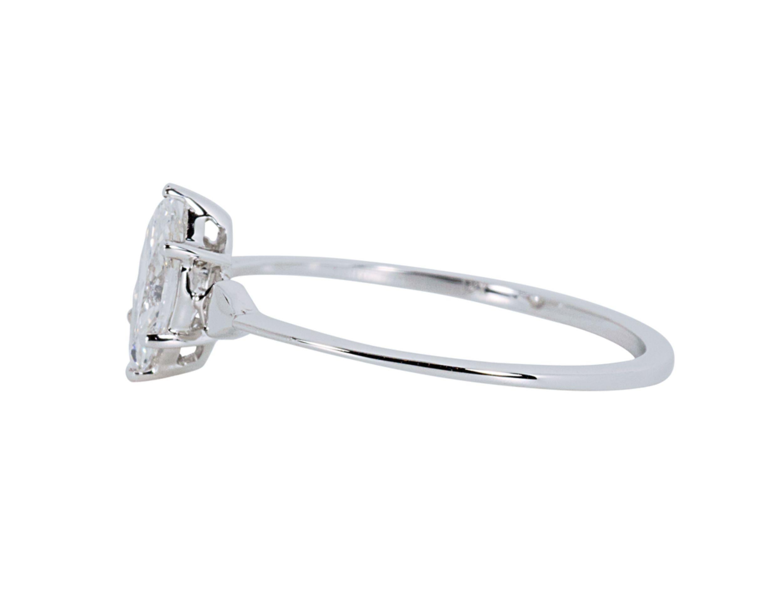 Marquise Cut Exquisite 18K White Gold .36ct Marquise Diamond Ring For Sale