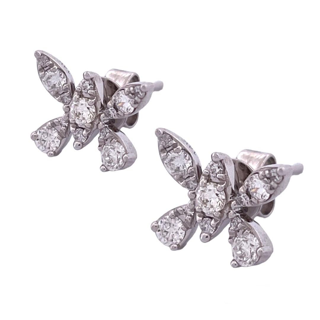 Exquisite 18k White Gold Diamond Butterfly Earrings

Embrace the allure of nature's beauty with our Glamorous Diamond Butterfly Earrings crafted in 18k white gold. The butterfly adorned with enchanting round-cut diamonds, totaling 0.50 carats. These