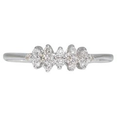 Exquisite 18K White Gold Diamond Ring with 0.20ct Natural Diamond