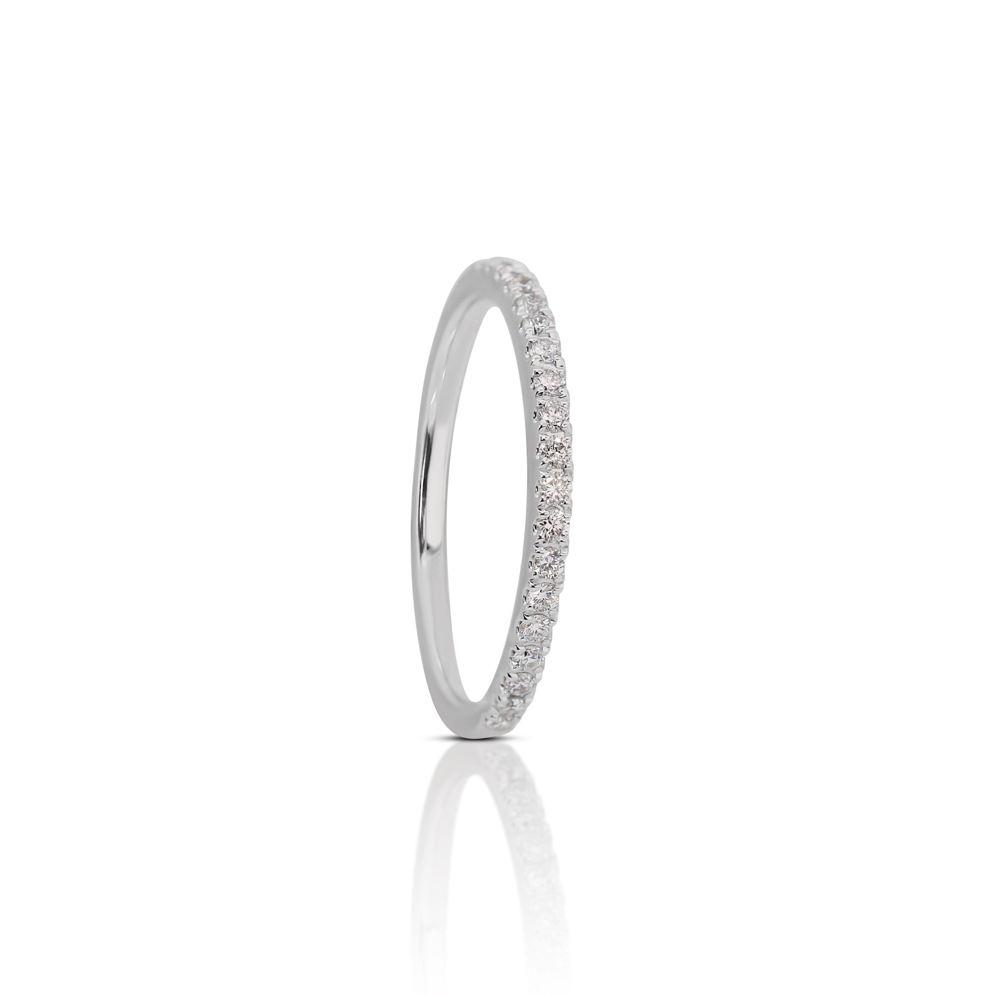 Exquisite 18K White Gold  Eternity Diamond Ring in 0.15ct Natural Diamond For Sale 1