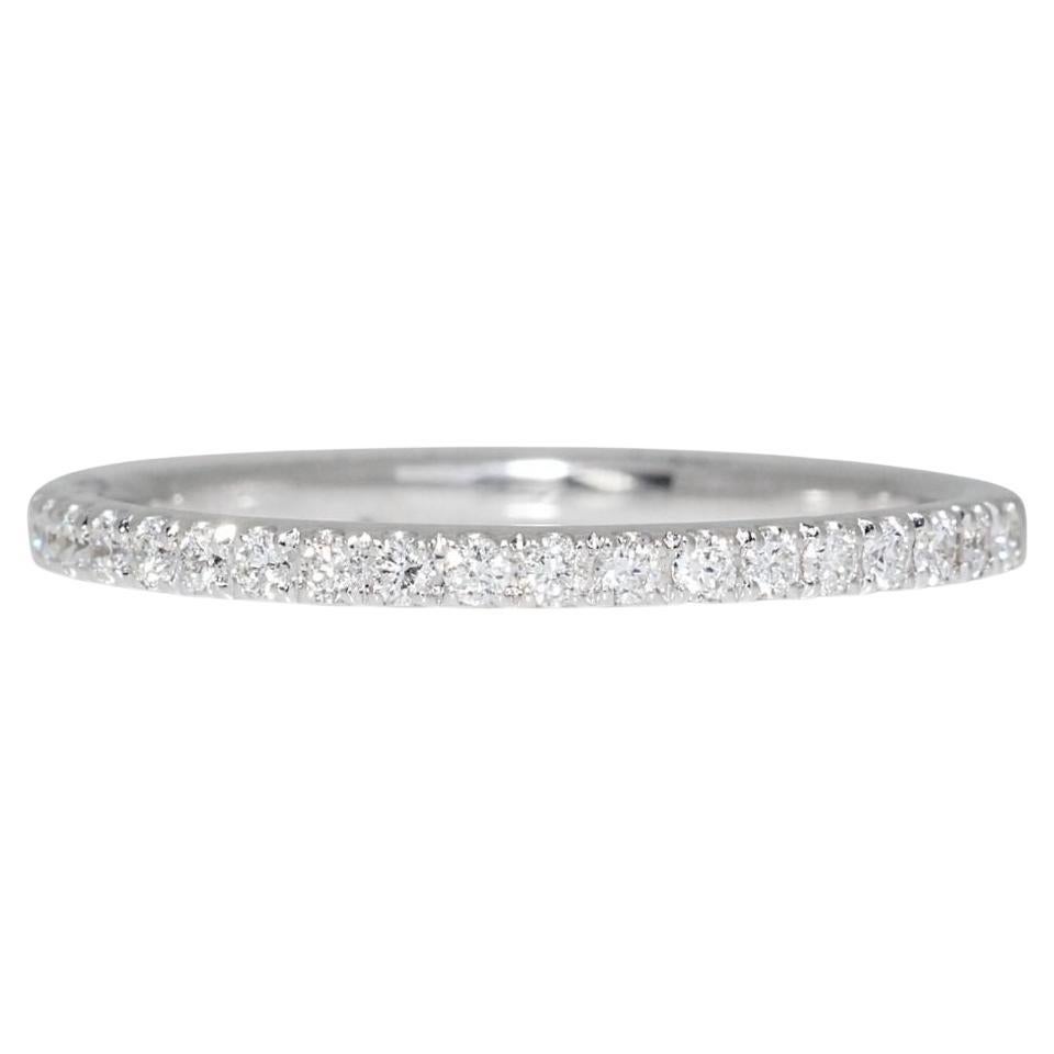 Exquisite 18K White Gold  Eternity Diamond Ring in 0.15ct Natural Diamond For Sale