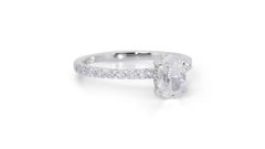 Exquisite 18k White Gold Natural Diamond Pave Ring w/1.26 ct - GIA Certified