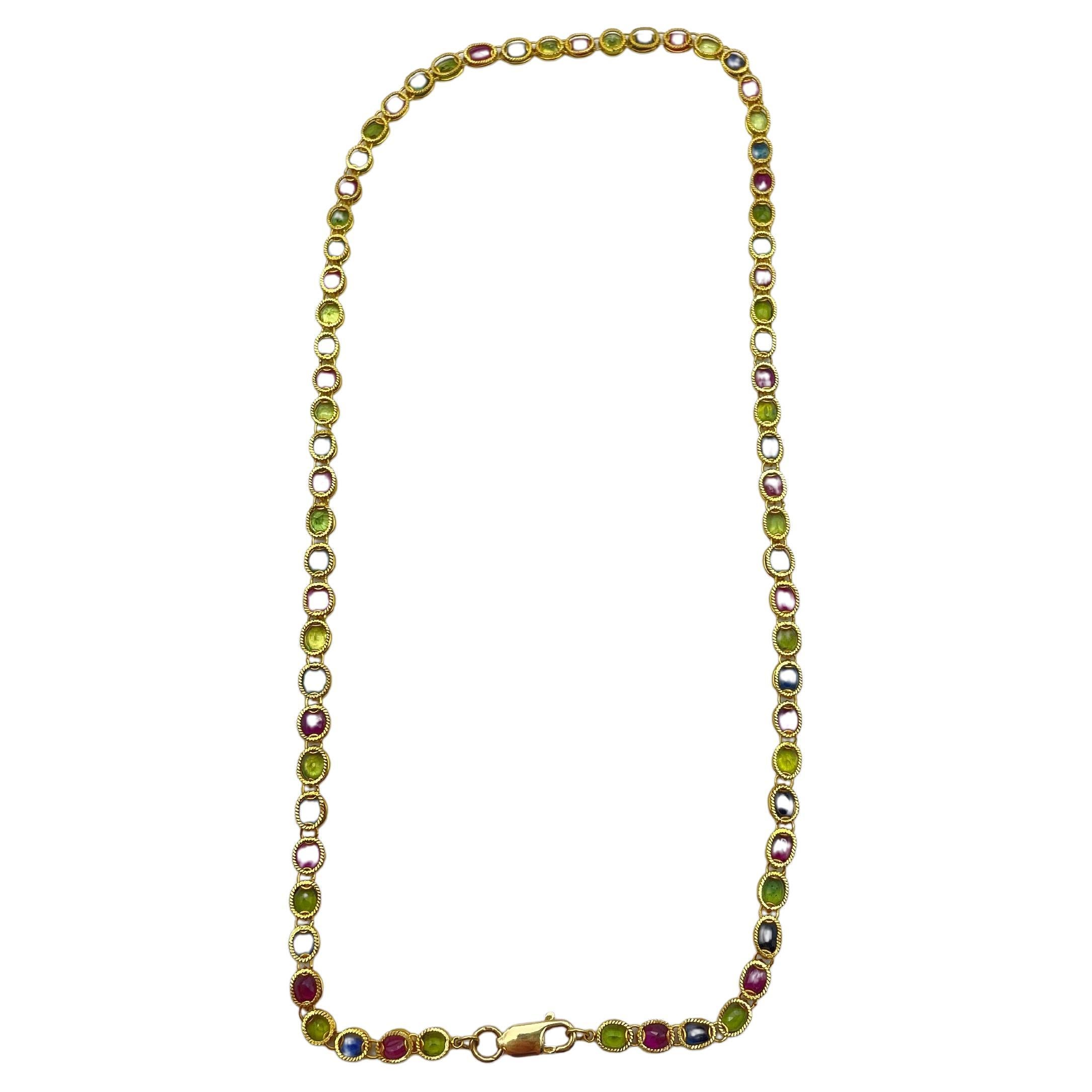 Embark on a journey of enchantment with this stunning 18k yellow gold necklace, adorned with a unique and captivating pattern reminiscent of the iconic 