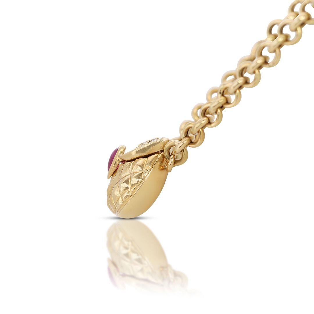 Exquisite Halskette aus 18 Karat Gelbgold mit 0,35 Karat Prinzessin- und rundem Diamant Damen im Angebot