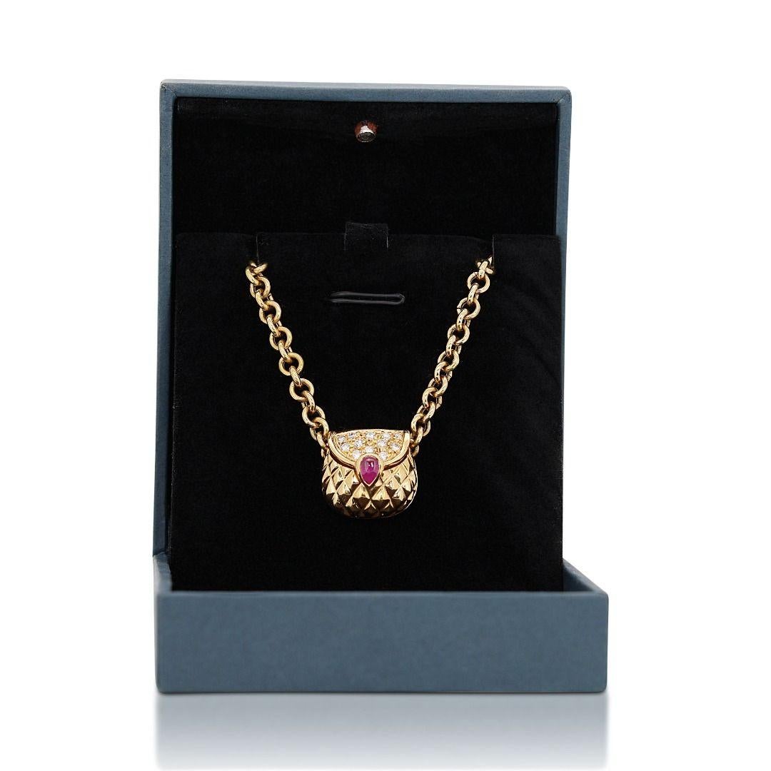 Exquisite 18K Yellow Gold Necklace with 0.35ct Princess and Round Diamond For Sale 2