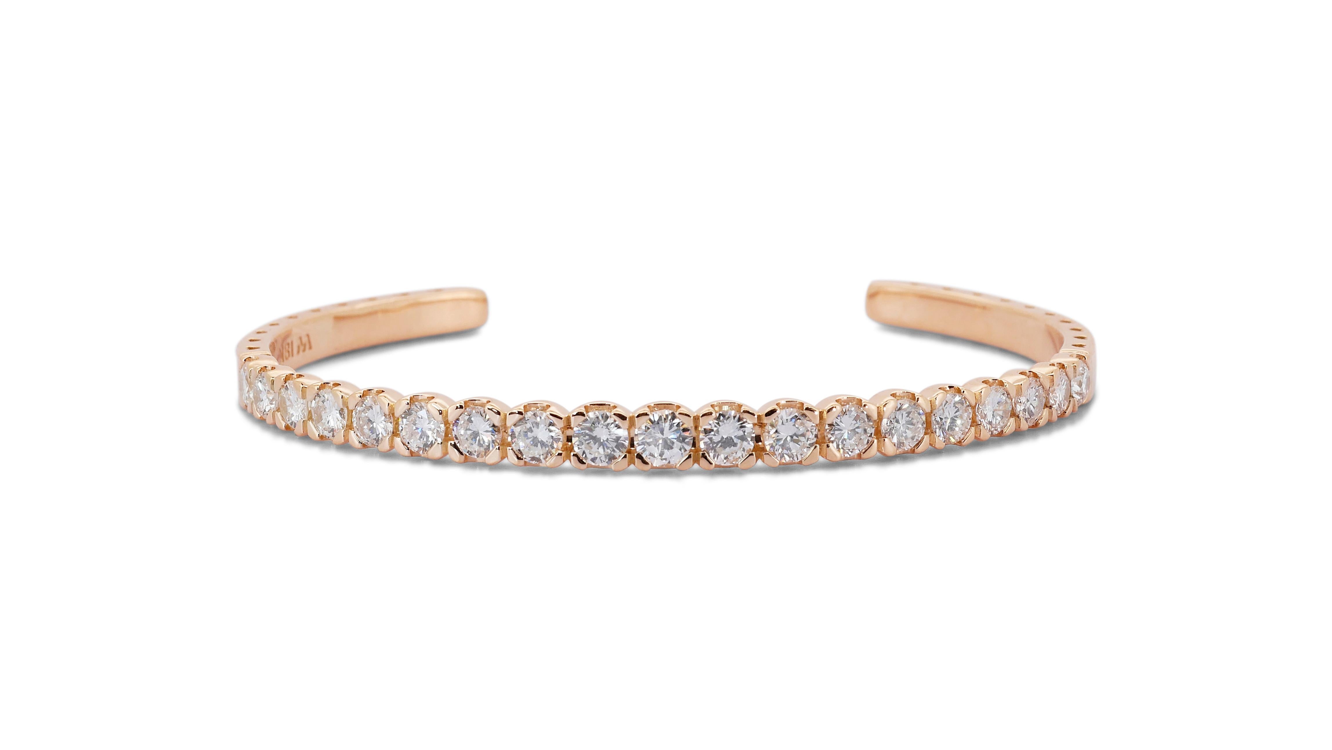 Exquisite 18kt. Yellow Gold Bracelet w/ 4.30 ct Total Natural Diamonds IGI Cert In New Condition For Sale In רמת גן, IL