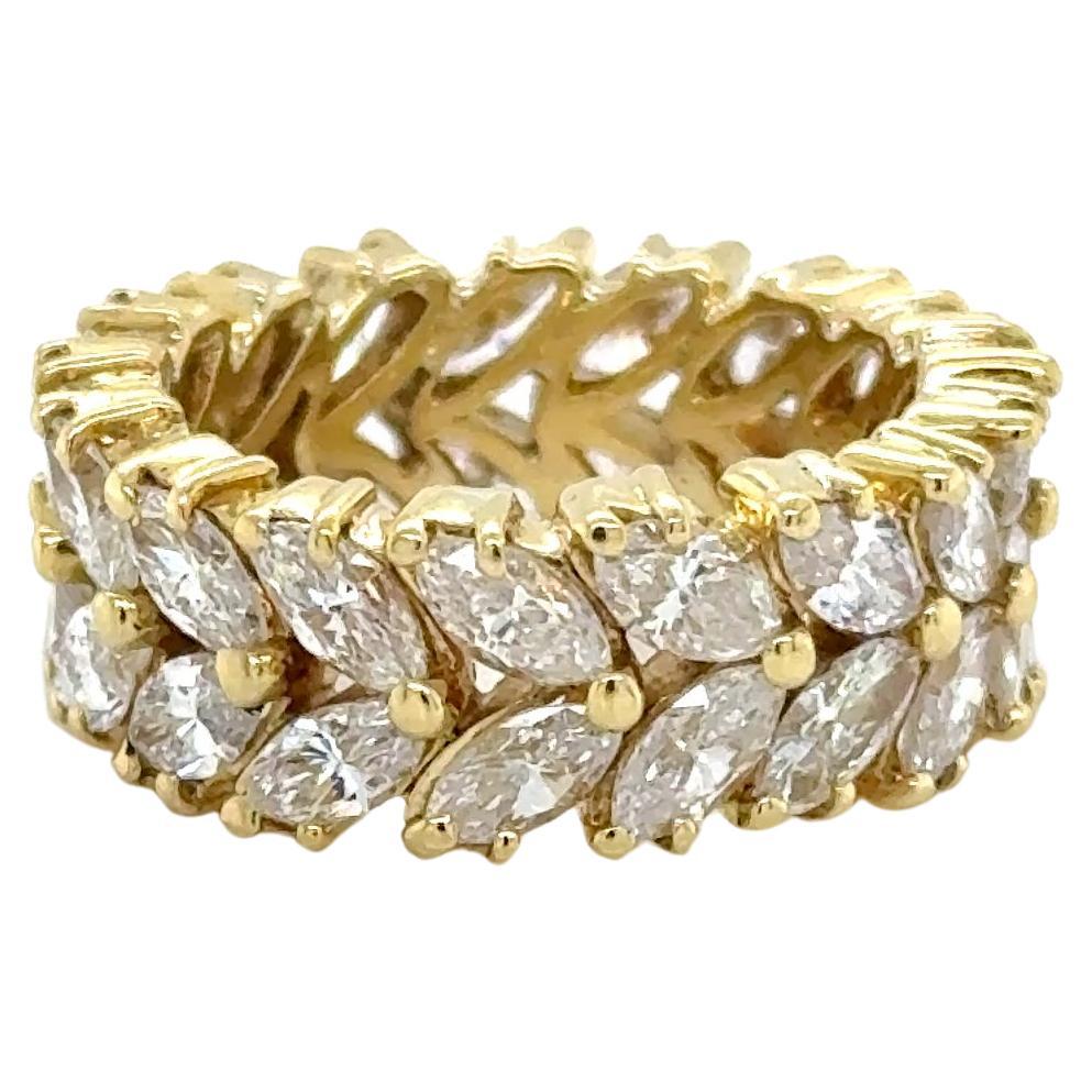 Bague exquise en or jaune 18Kt avec diamant marquise - 4.42 cts