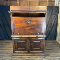 Exquisite 18th C Spanish Baroque Walnut Bargueno or Fall Front Writing Desk