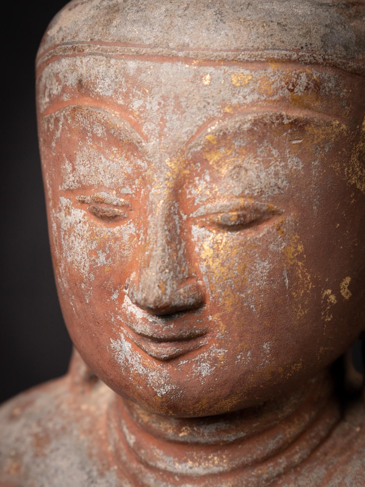 Exquisite 18th Century Burmese Sandstone Buddha Statue with Shan Tai Yai Style 11