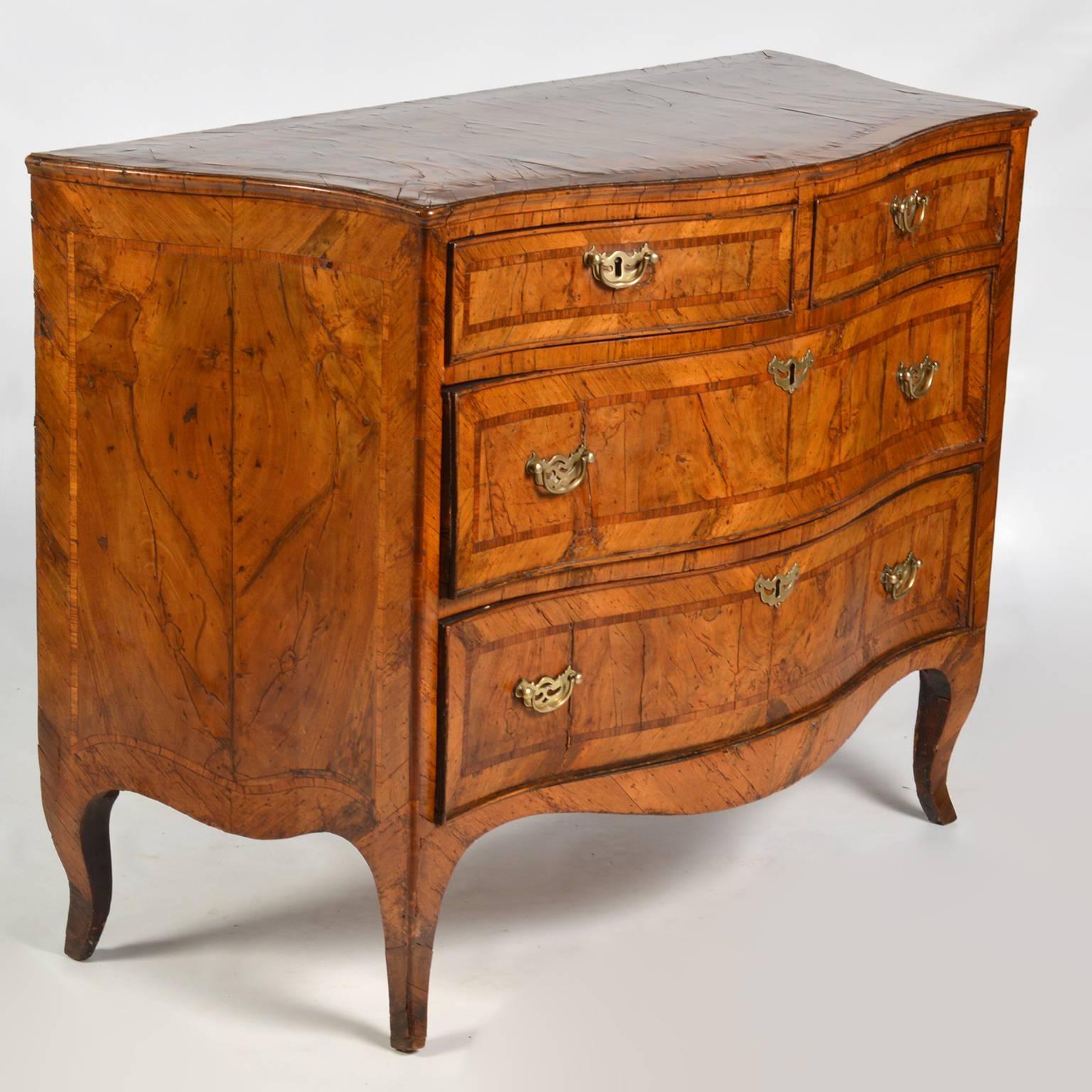 Exquisite 18th Century Italian Rococo Parquetry Burled Walnut Commode 3