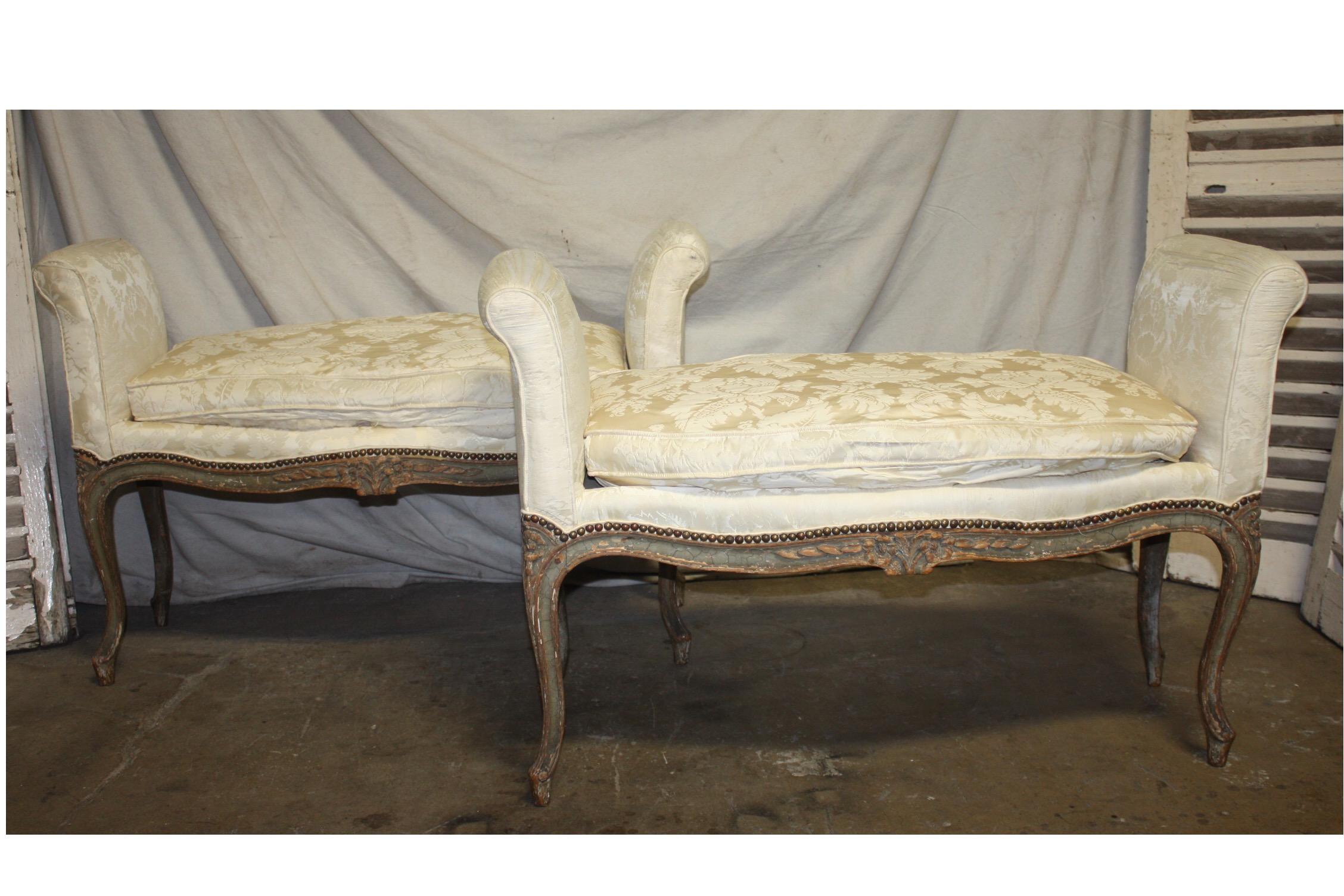 Louis XV Exquisite 18th Century Pair of French Benches