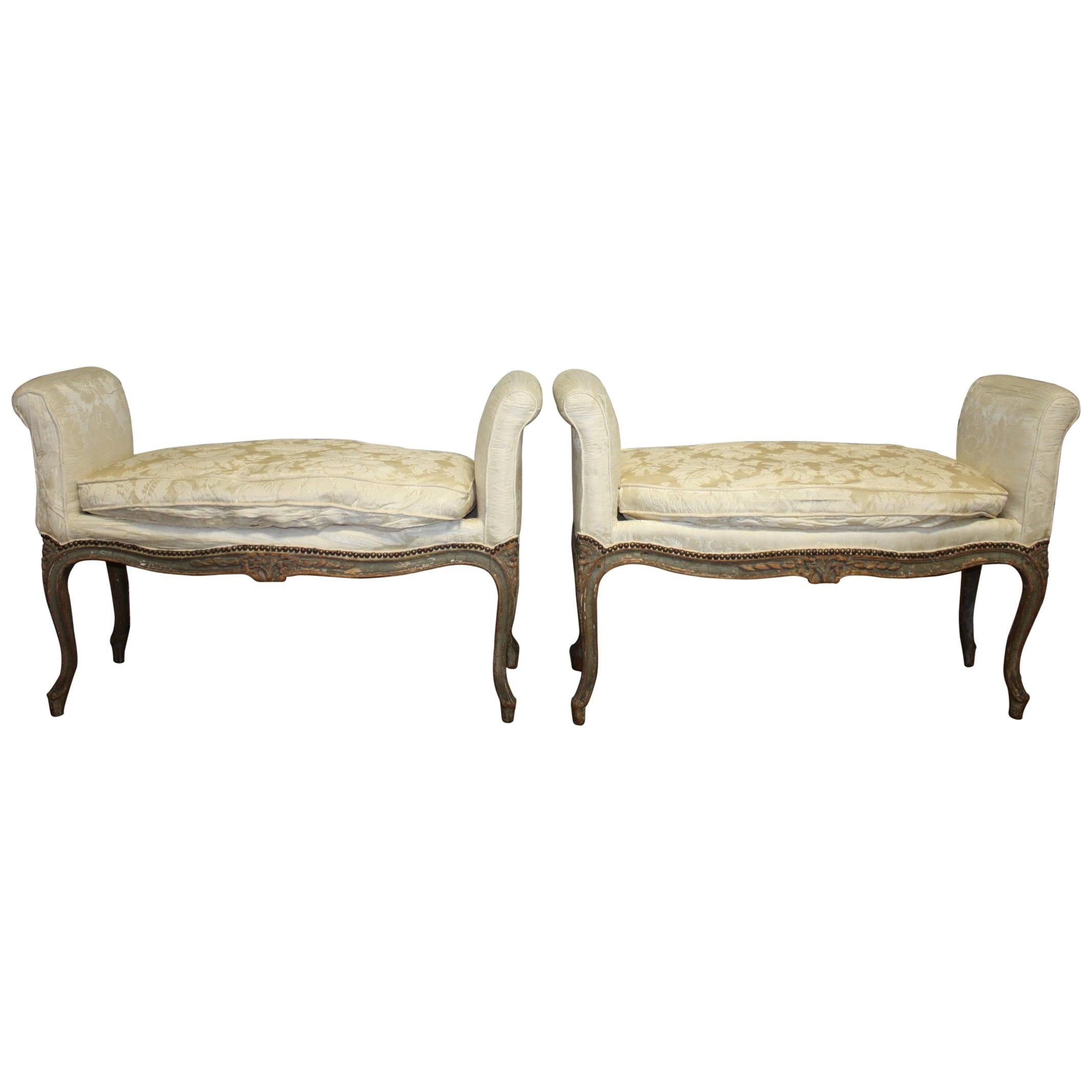 Exquisite 18th Century Pair of French Benches
