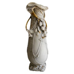 Exquisite 1900s Bohemian Art Nouveau Biscuit Porcelain Vase