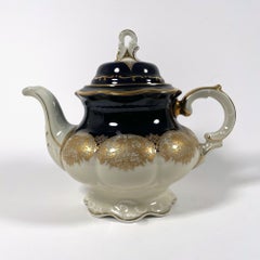 Exquisite 1920s Hand-Painted Porcelain Tea Set with Gold Gilding (3 Pieces)