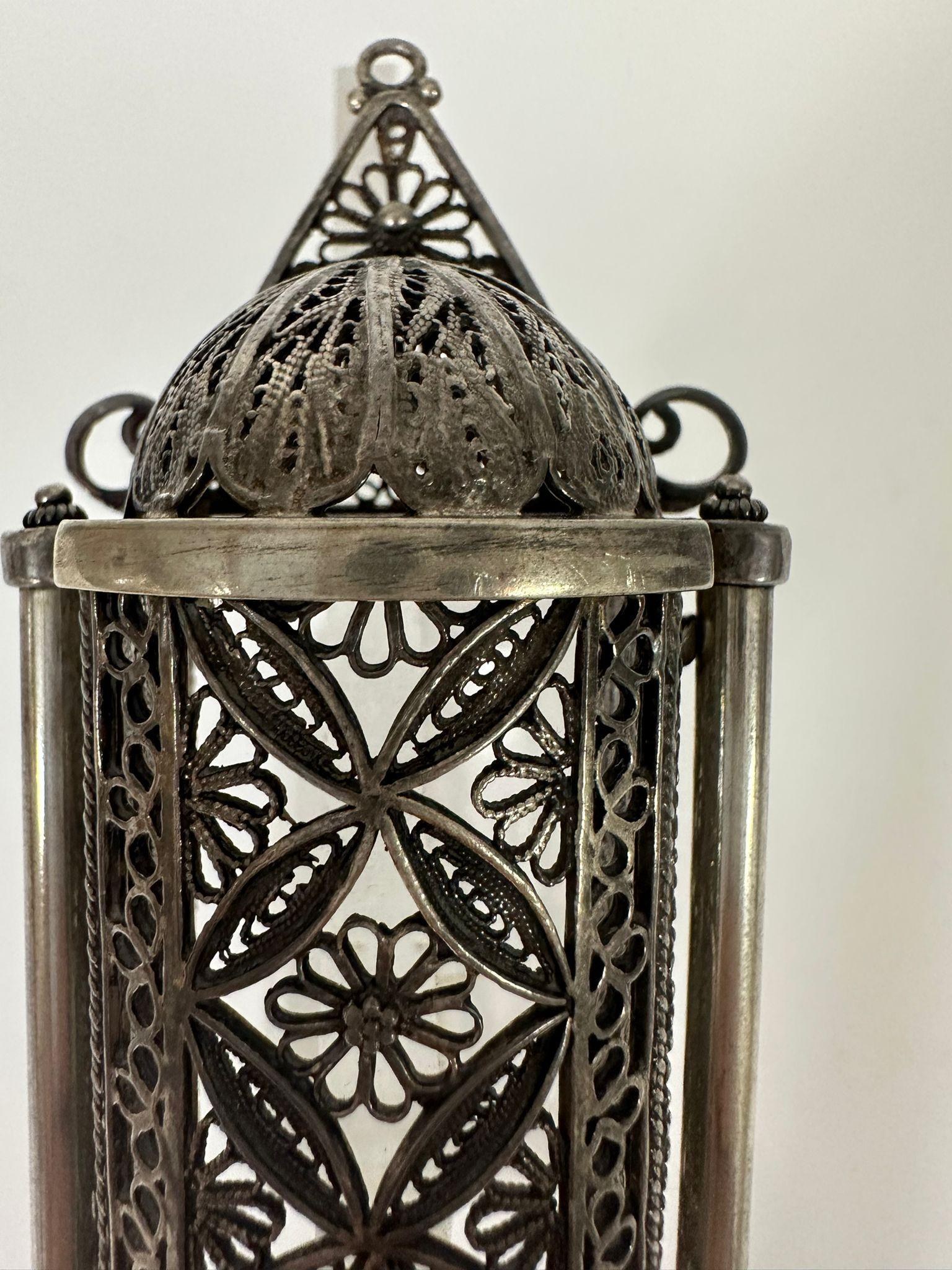 Hand-Crafted Exquisite 1950 Handmade Silver Filigree Mezuzah by Artist Zadok For Sale