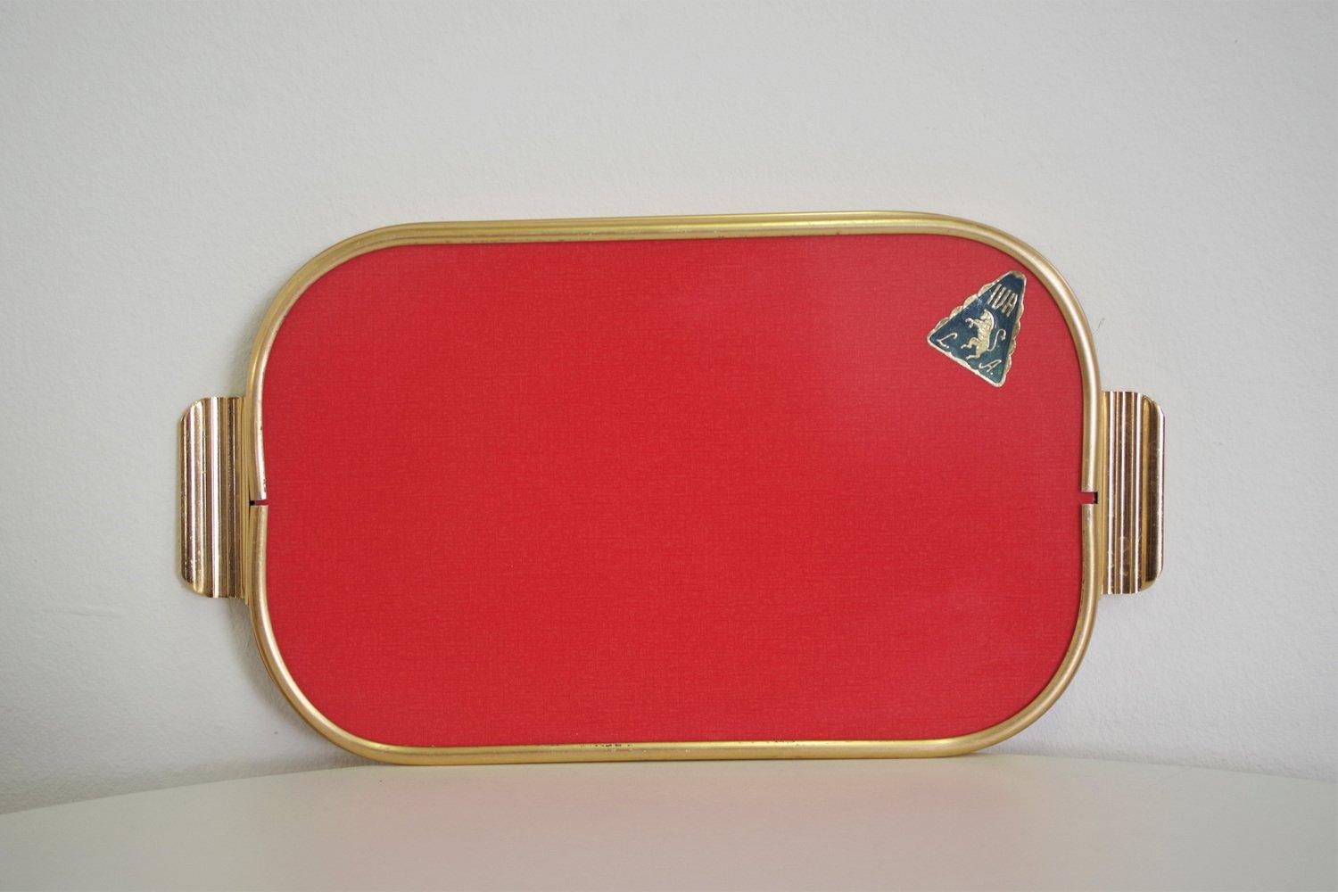 Exquis plateau en laiton des années 1950 avec impression anglaise - Vintage Tableware Elegance en vente 6