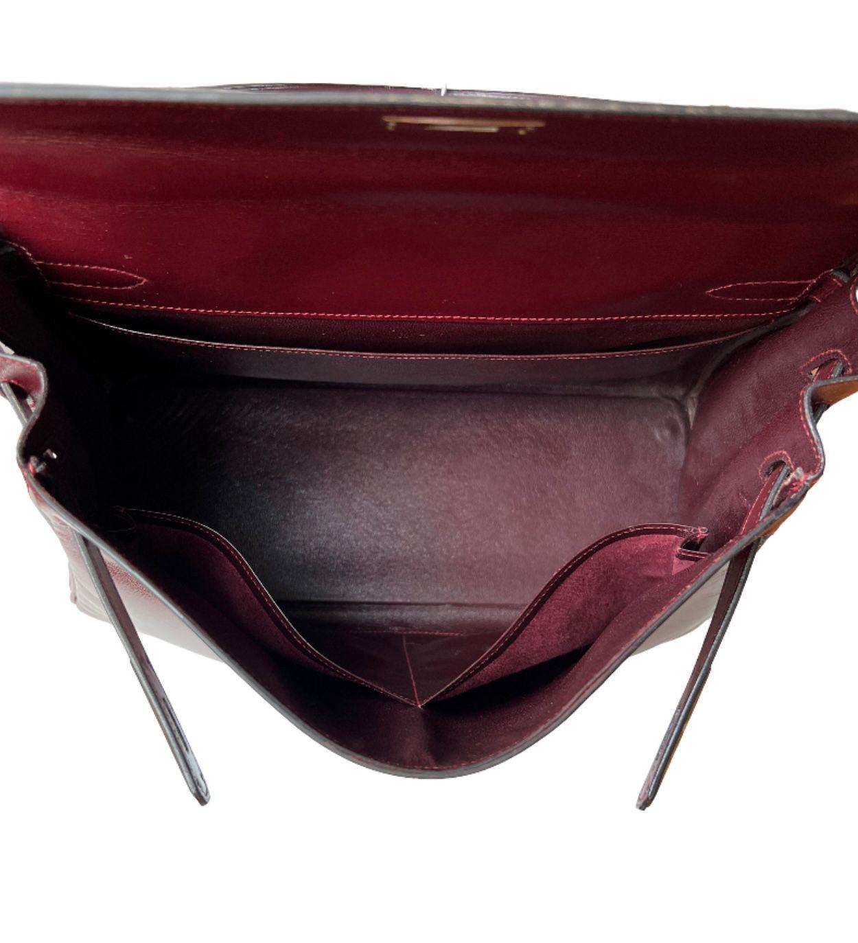Exquisite 1955 Hermès Kelly 32 Retourné Rouge H Box Calf Leather Handbag 15